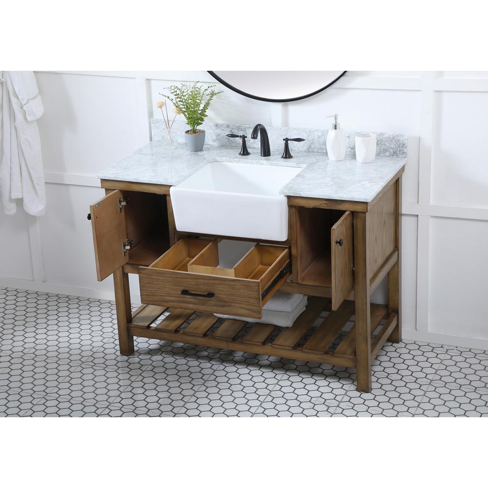 48 inch Single bathroom vanity in driftwood with backsplash. Picture 3