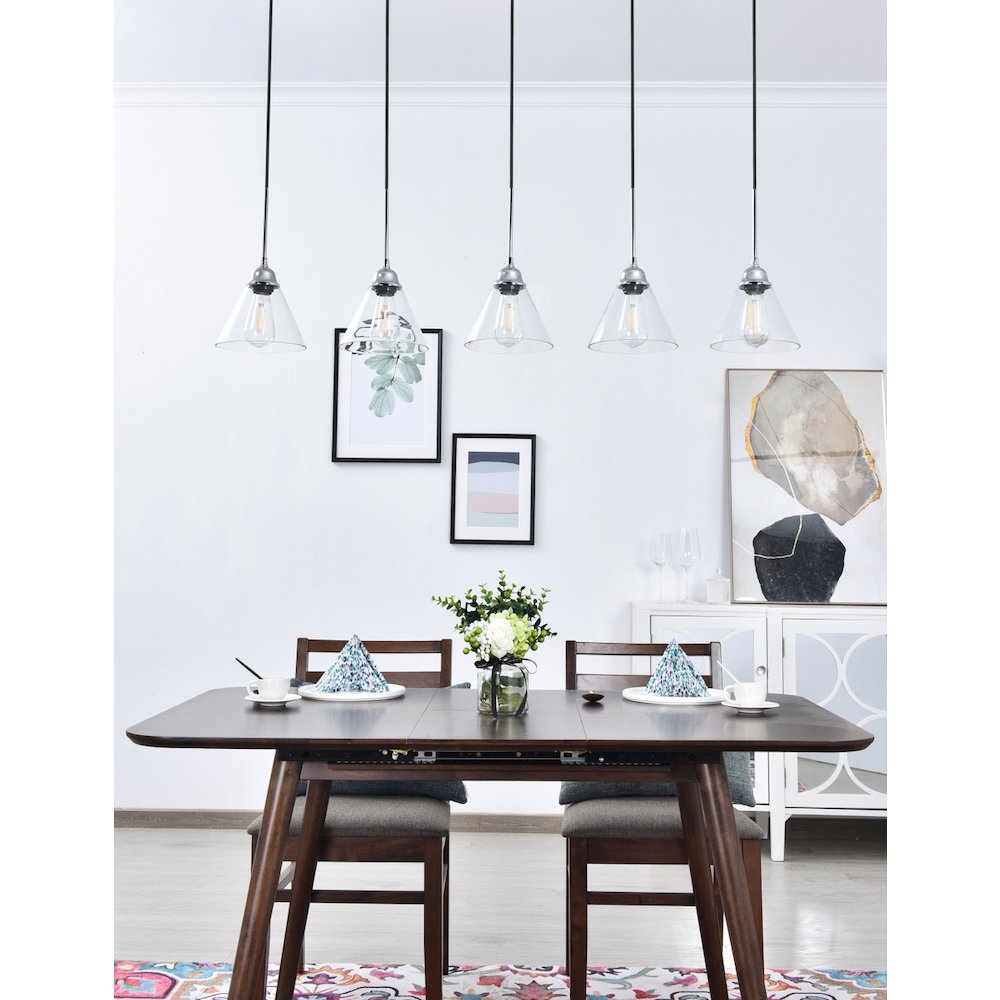 Histoire 5 Light Chrome Pendant. Picture 13