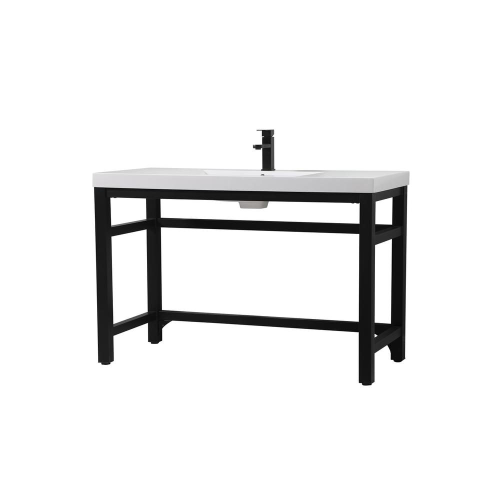 48 inch ADA compliant Single bathroom metal vanity in black. Picture 6