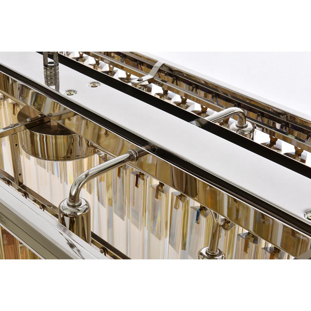 Sydney 12 light polished nickel Chandelier Golden Teak (Smoky) Royal Cut Crystal. Picture 4