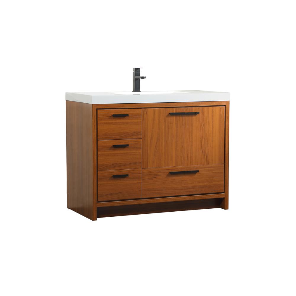42 inch Single bathroom vanity in Teak. Picture 7