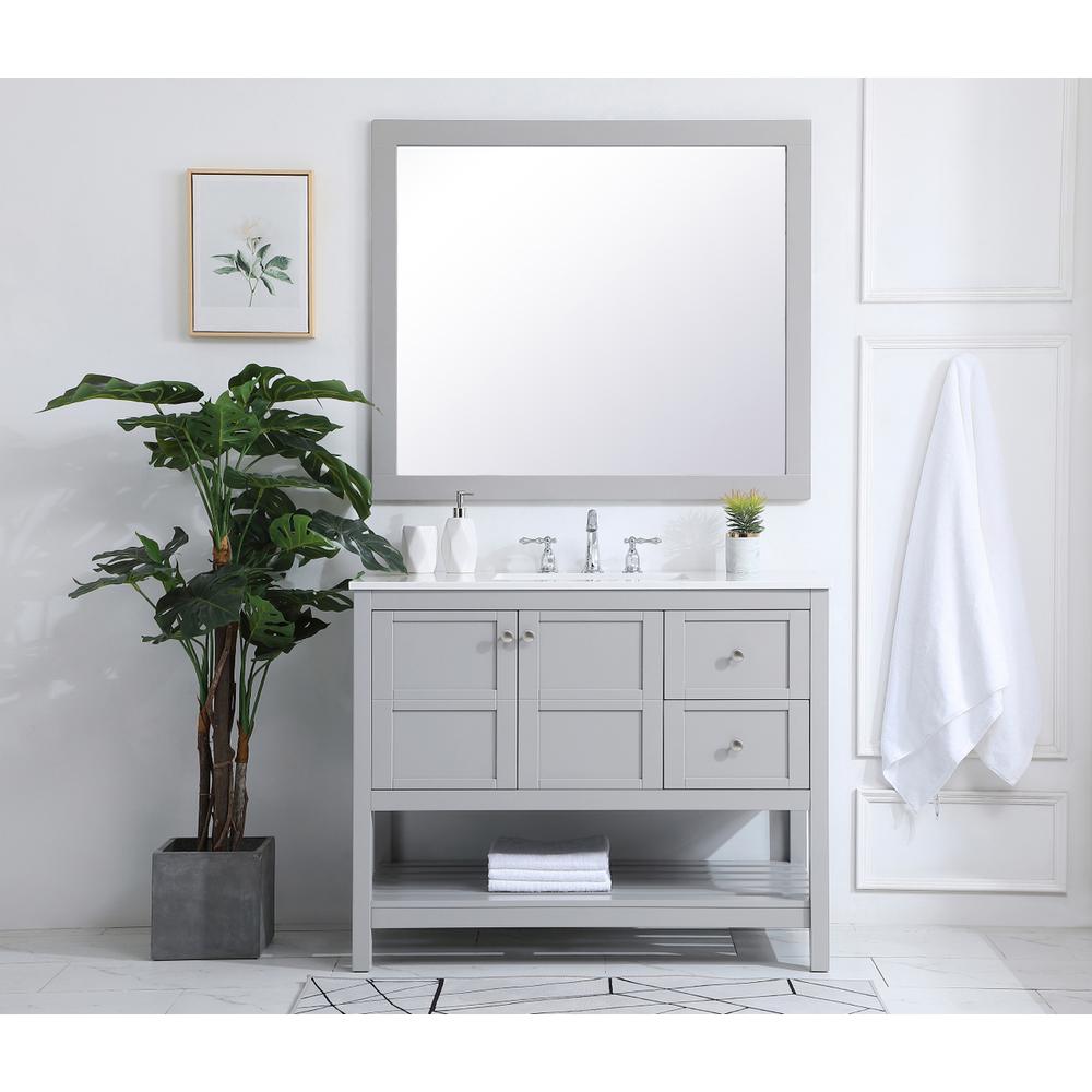 42 inch Single Bathroom Vanity in Gray. Picture 4