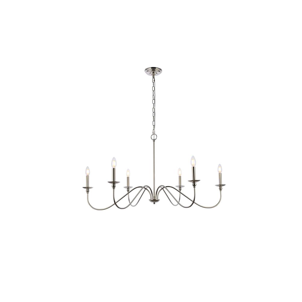 Rohan 42 inch chandelier in polished nickel. Picture 1