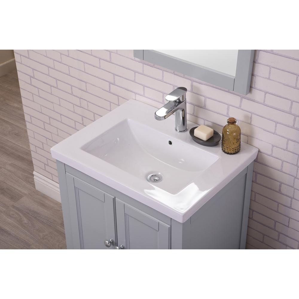 24 In. Single Bathroom Vanity Set In Medium Grey. Picture 4