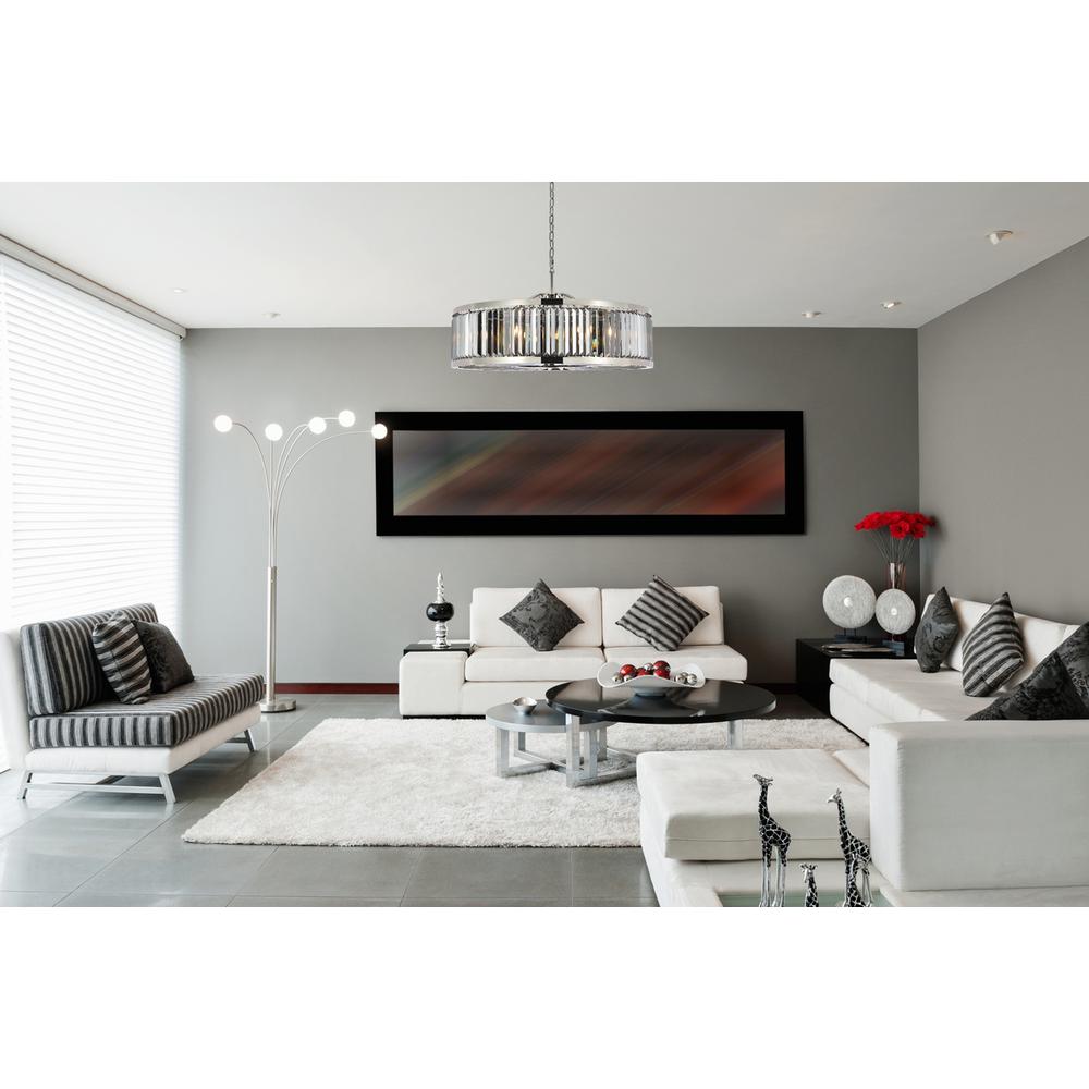 Chelsea 10 light polished nickel Chandelier Silver Shade. Picture 7