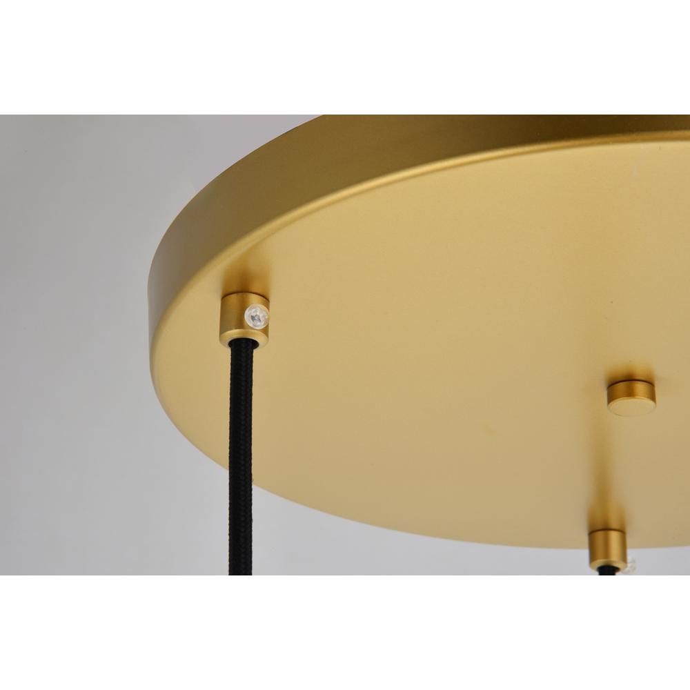 Baxter 3 Lights Brass Pendant With Frosted White Glass. Picture 4