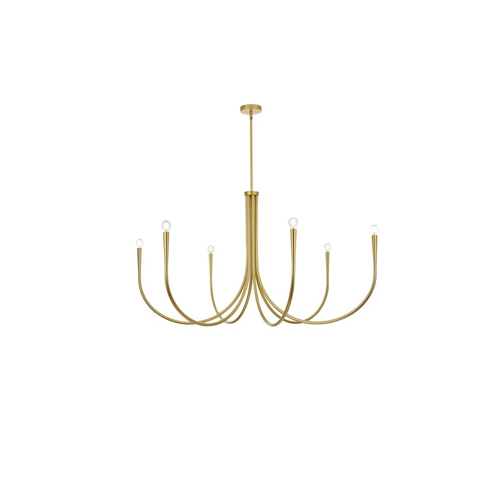 Layne 55 inch chandelier in Brass. Picture 1