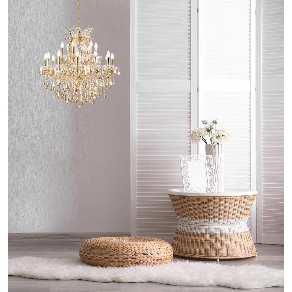 Maria Theresa 19 light Gold Chandelier Golden Teak (Smoky) Royal Cut Crystal. Picture 9
