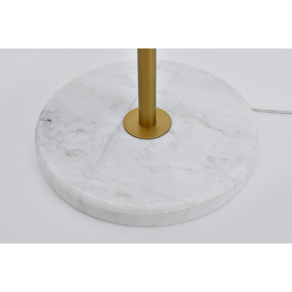 Eclipse 3 Lights Brass Floor Lamp With Clear Glass. Picture 4