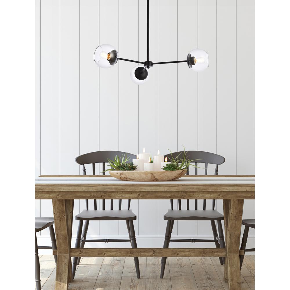 Briggs 32 inch pendant in black with clear shade. Picture 8