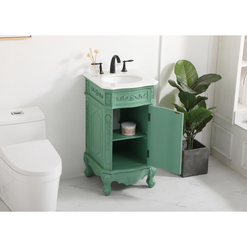 19 inch Single Bathroom vanity in vintage mint. Picture 3