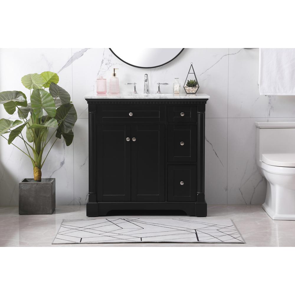 36 inch Single bathroom vanity set in black. Picture 14
