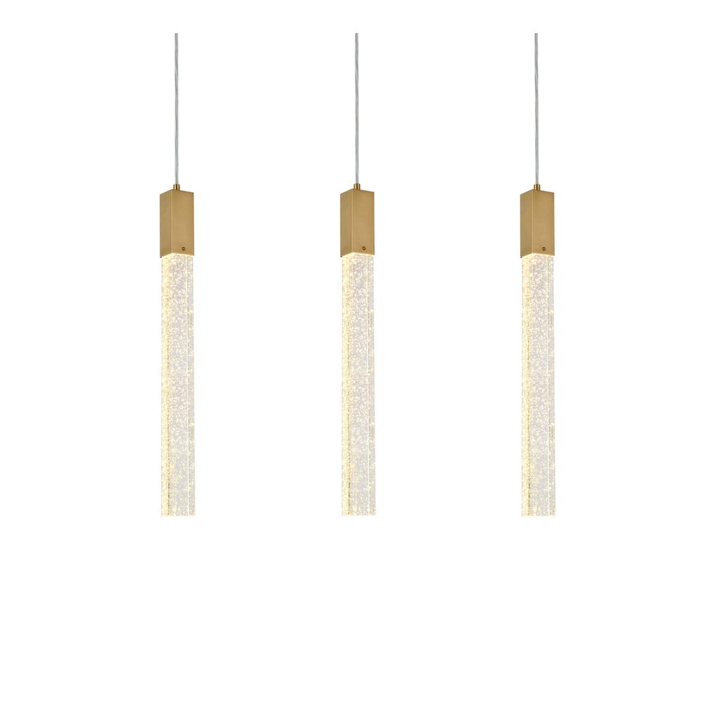 Weston 3 lights pendant in satin gold. Picture 2