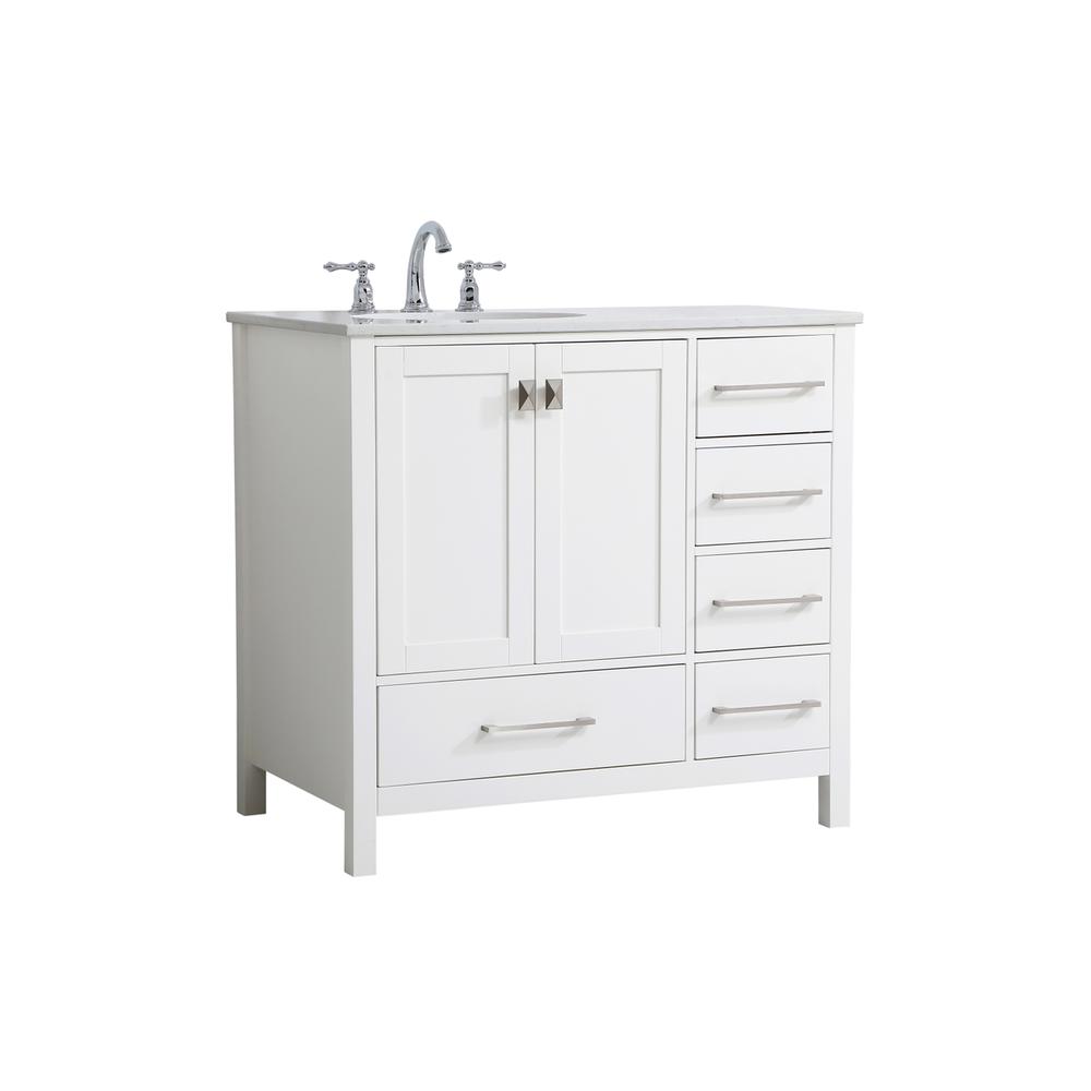 36 inch Single Bathroom Vanity in White. Picture 6