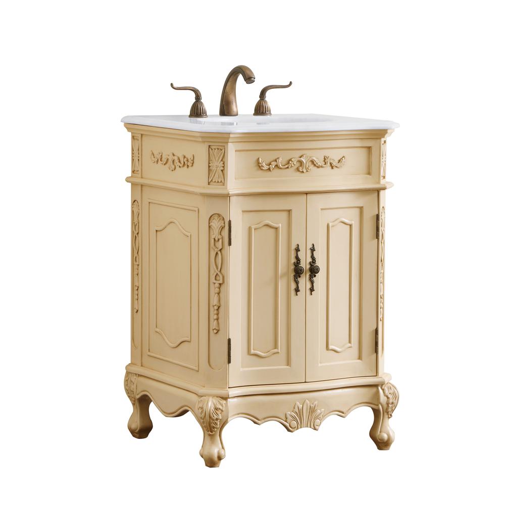 24 inch Single Bathroom vanity in light antique beige. Picture 12