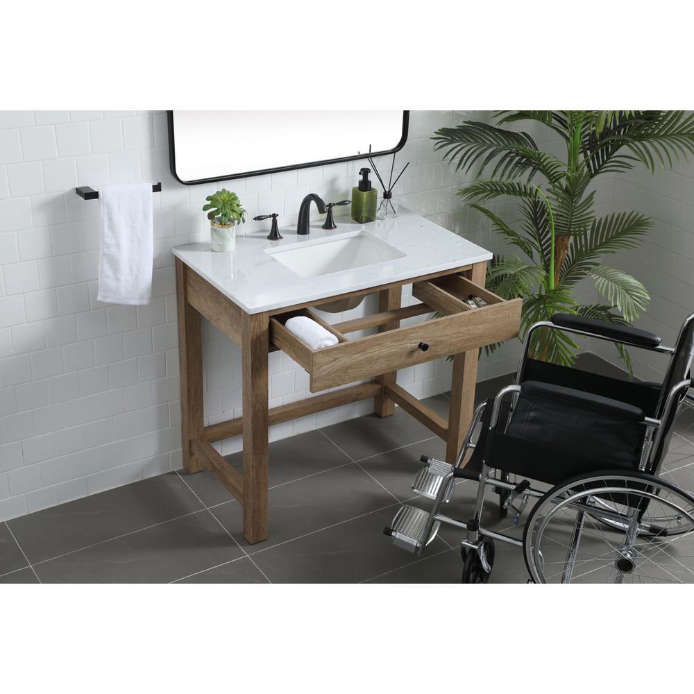 36 Inch ADA Compliant Bathroom Vanity In Natural Oak. Picture 3