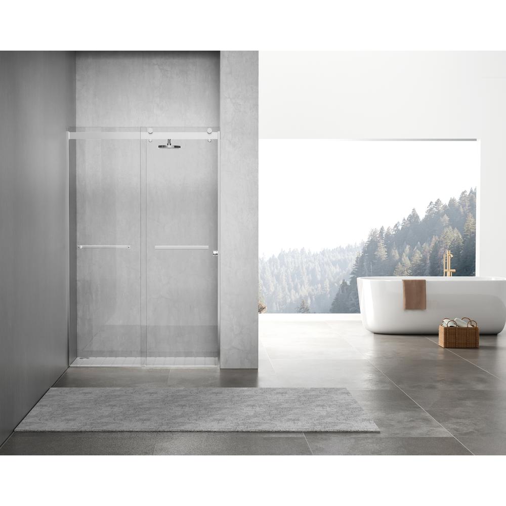 Semi-frameless shower door 48 x 76 Polished Chrome. Picture 1