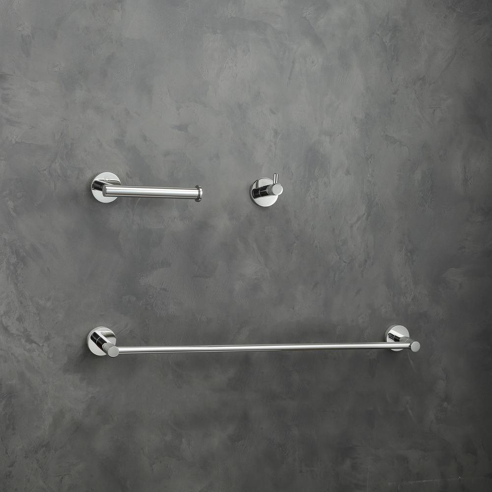 Freya 3-Piece Bathroom Hardware Set in Chrome. Picture 2