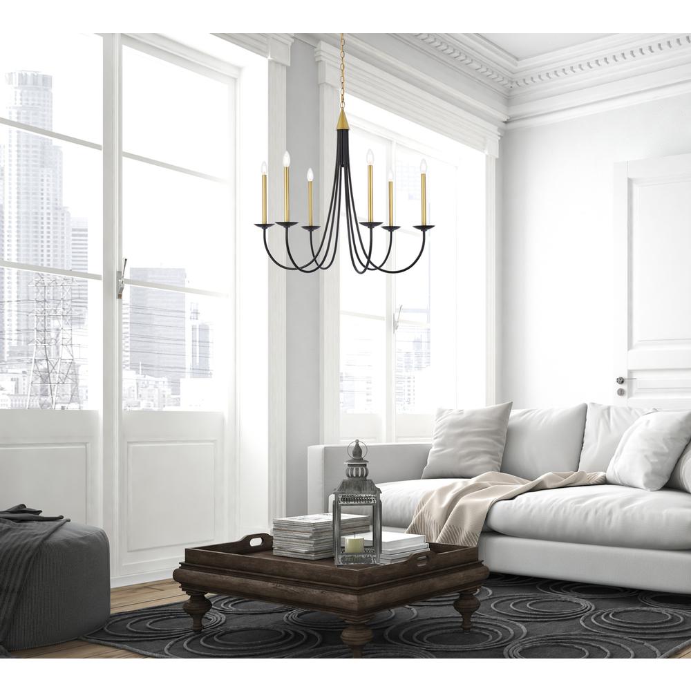Cohen 36 inch pendant in black and brass. Picture 8