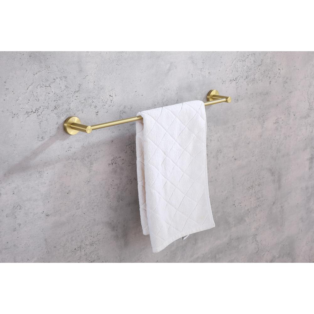 Freya 3-Piece Bathroom Hardware Set in Brushed Gold. Picture 3