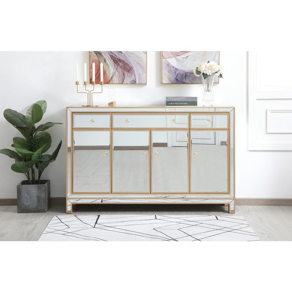 56 inch mirrored credenza in gold. Picture 11