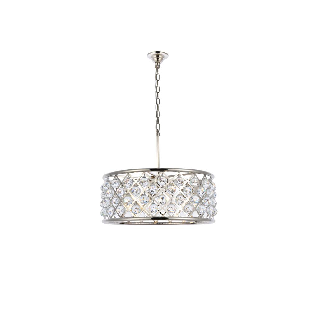 Madison 6 light polished Nickel Chandelier Clear Royal Cut Crystal. Picture 1