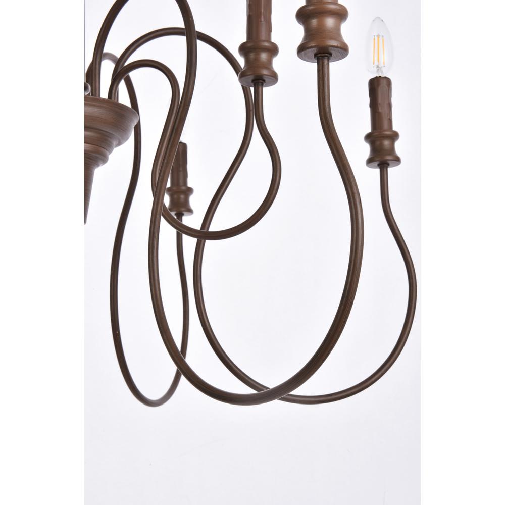 Flynx 9 lights pendant in weathered oak. Picture 5