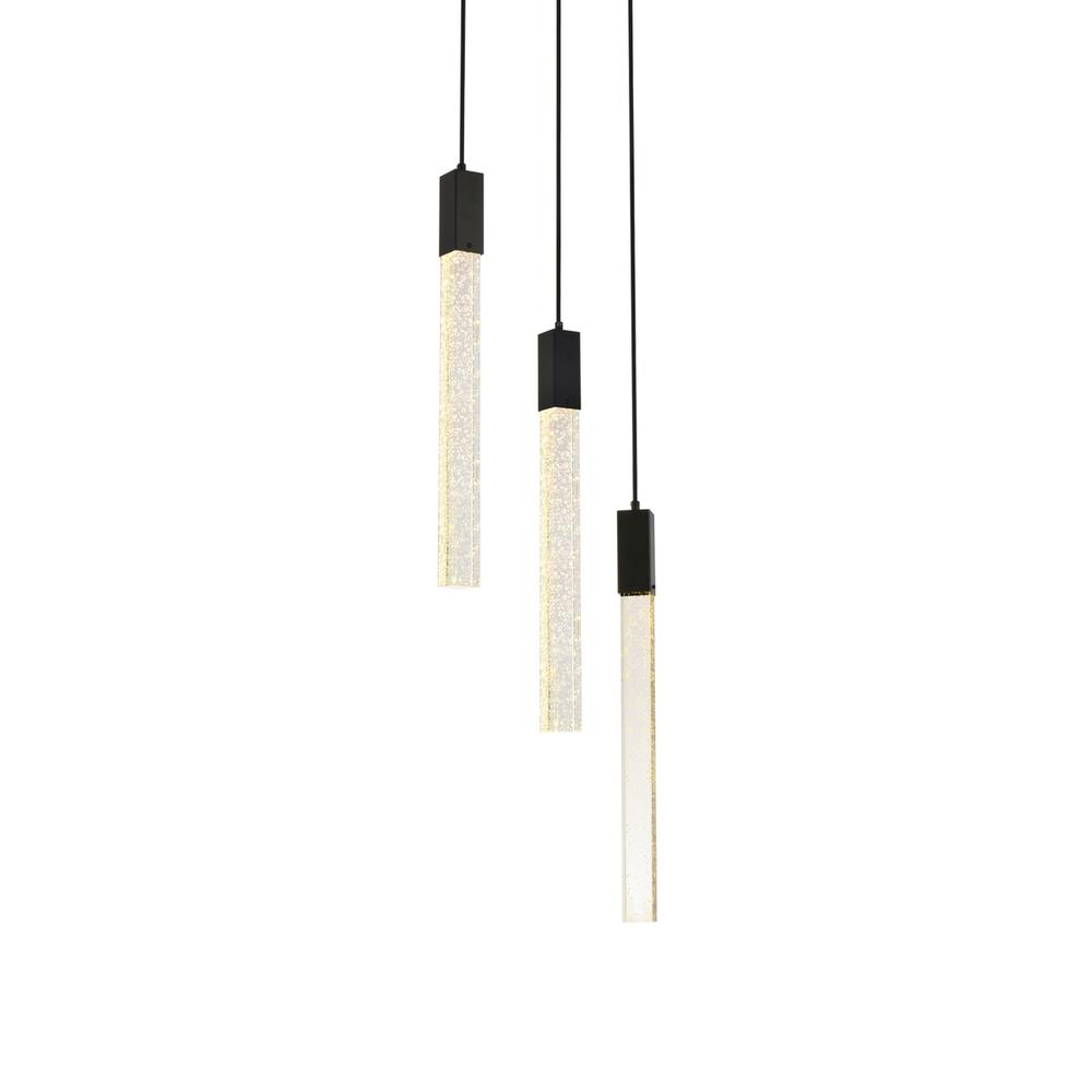 Weston 3 lights pendant in black. Picture 2
