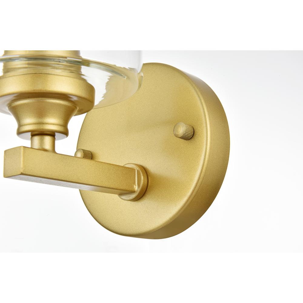 Mayson 1 light Brass and Clear Bath Sconce. Picture 6