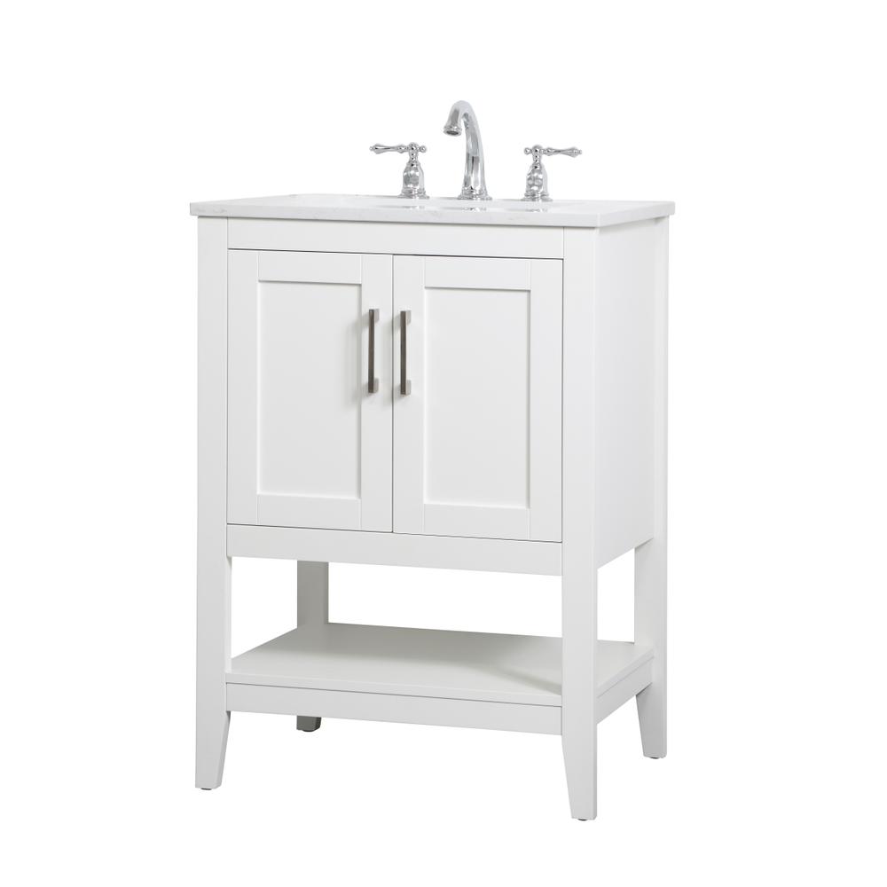 24 inch Single Bathroom Vanity in White. Picture 6