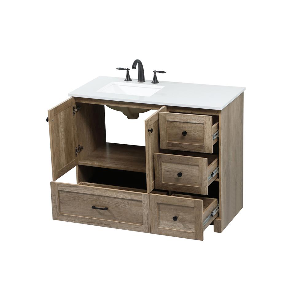 42 inch Single bathroom vanity in natural oak. Picture 9
