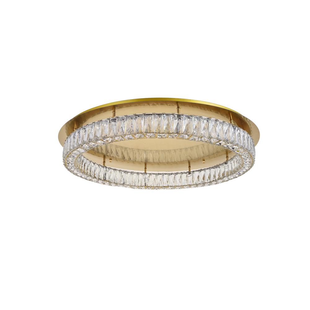 Monroe LED light Gold Flush Mount Clear Royal Cut Crystal. Picture 6