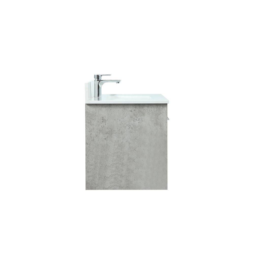 40 Inch Single Bathroom Vanity In Concrete Grey With Backsplash. Picture 15