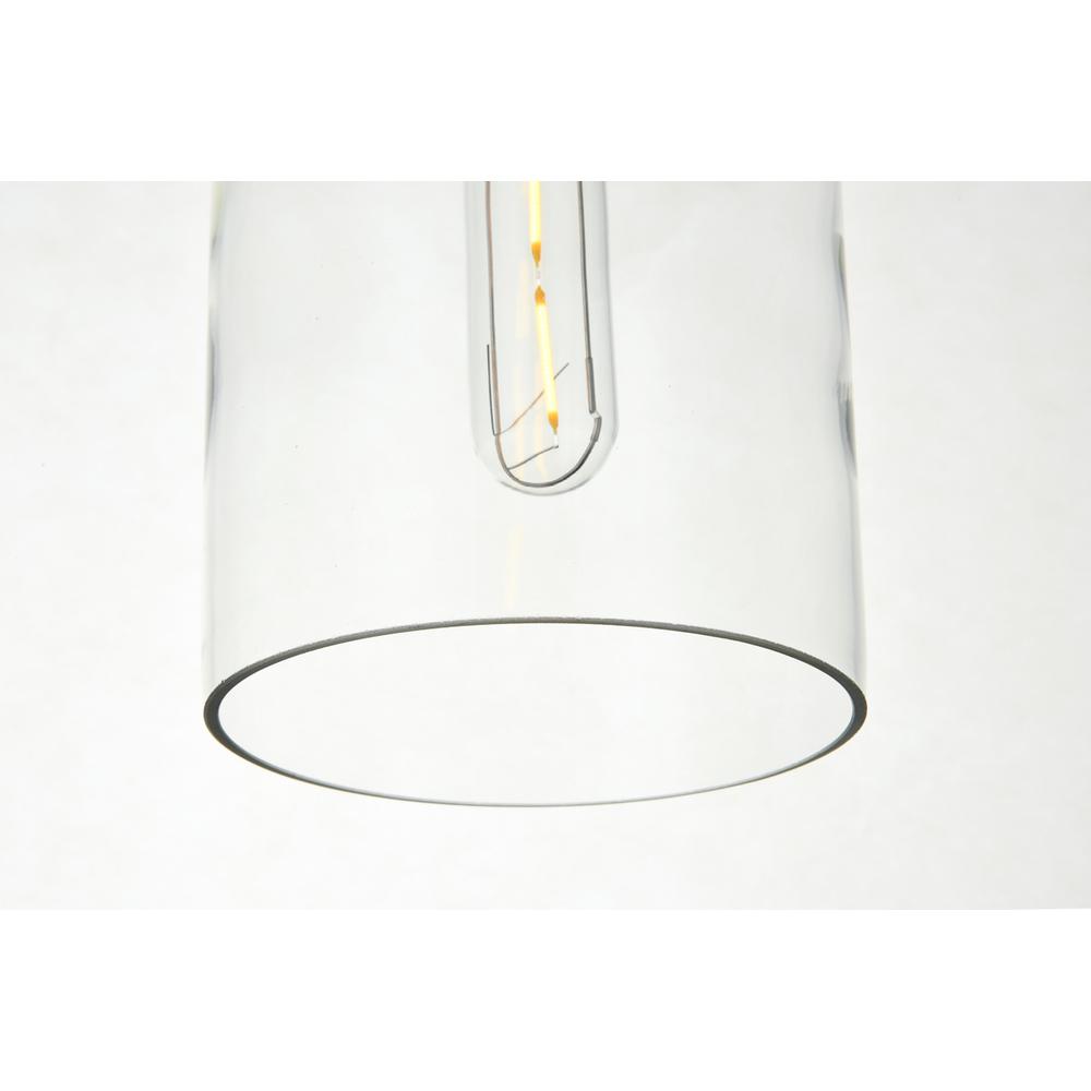 Ashwell 1 Light Black Pendant With Clear Glass. Picture 3
