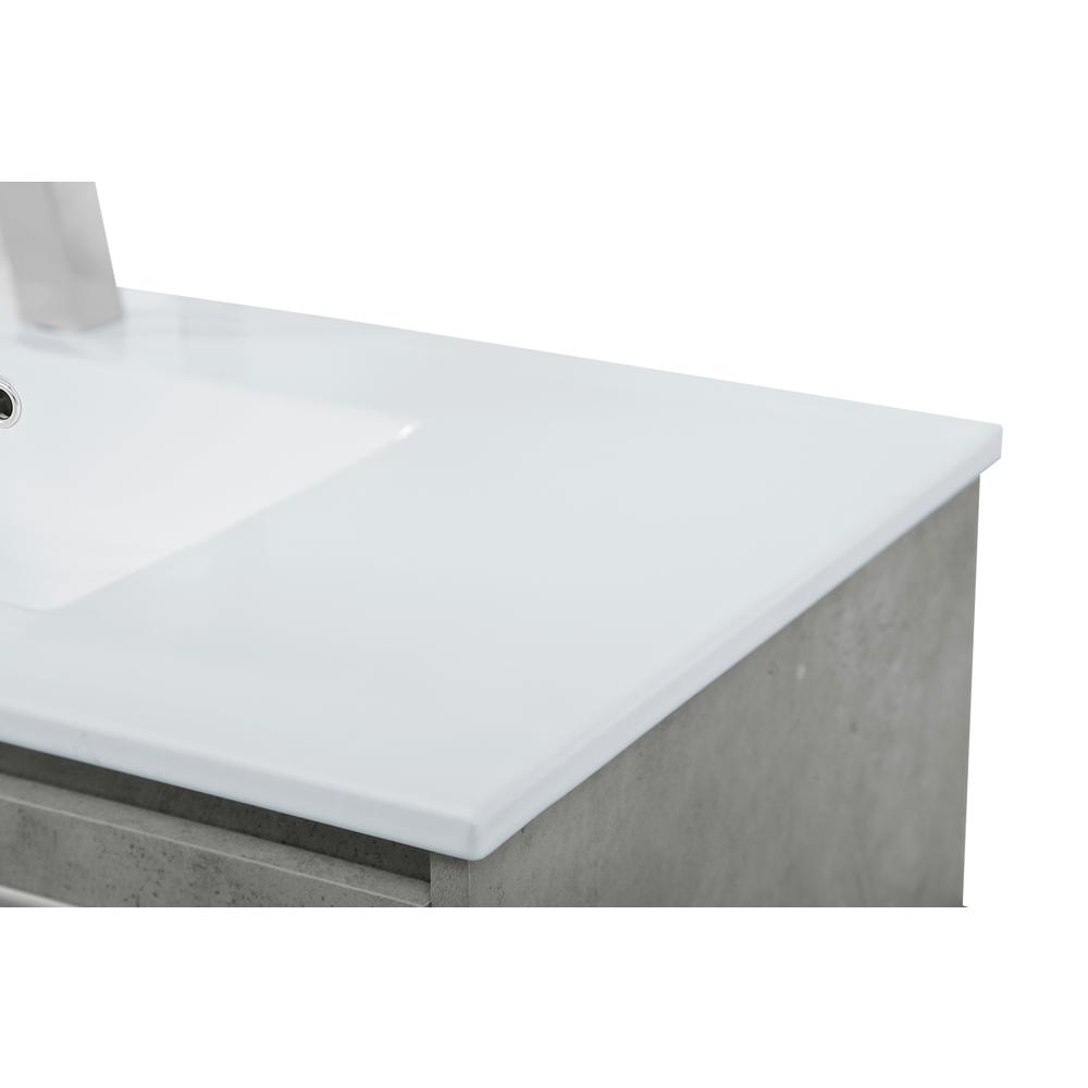40 inch  Single Bathroom Floating Vanity in Concrete Grey. Picture 10