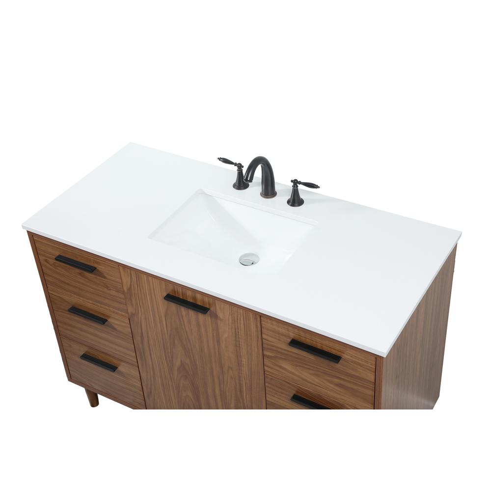 48 inch Single bathroom vanity in walnut brown. Picture 10
