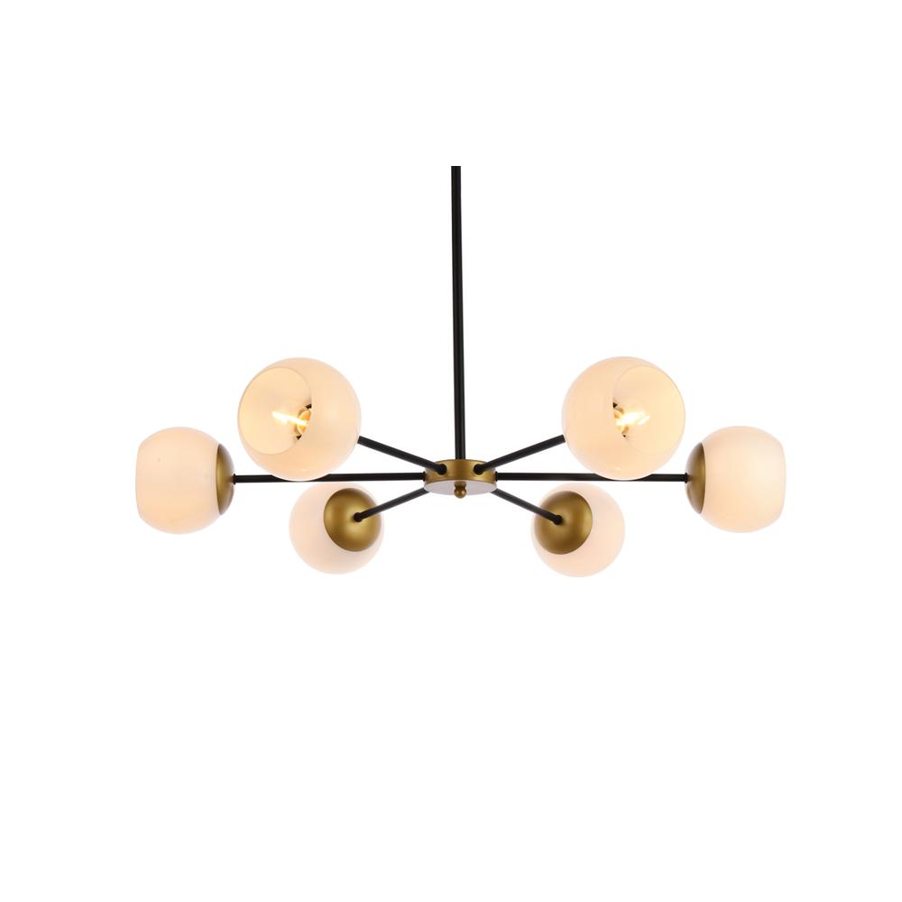 Briggs 36 inch pendant in black and brass with white shade. Picture 2