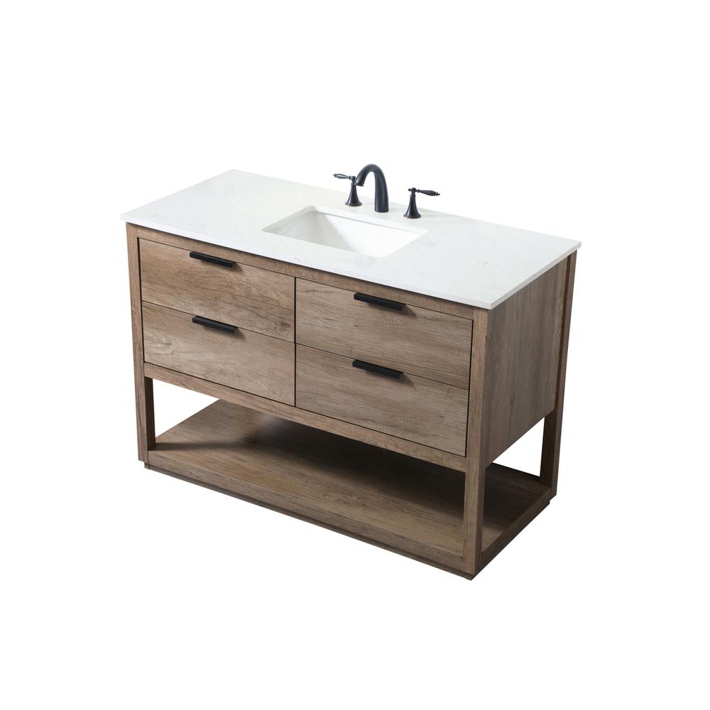 48 Inch SIngle Bathroom Vanity In Natural Oak. Picture 8