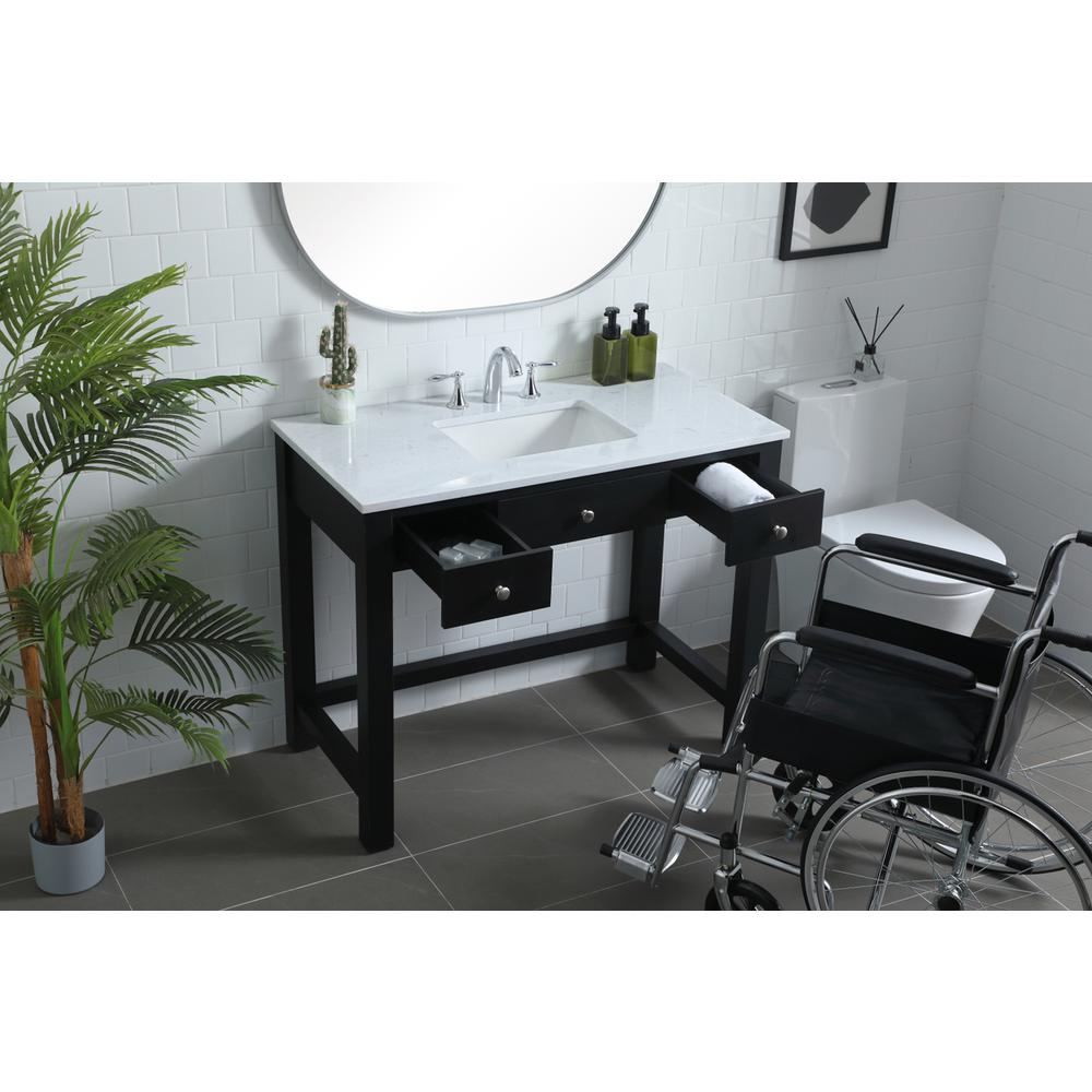 42 Inch ADA Compliant Bathroom Vanity In Black. Picture 3