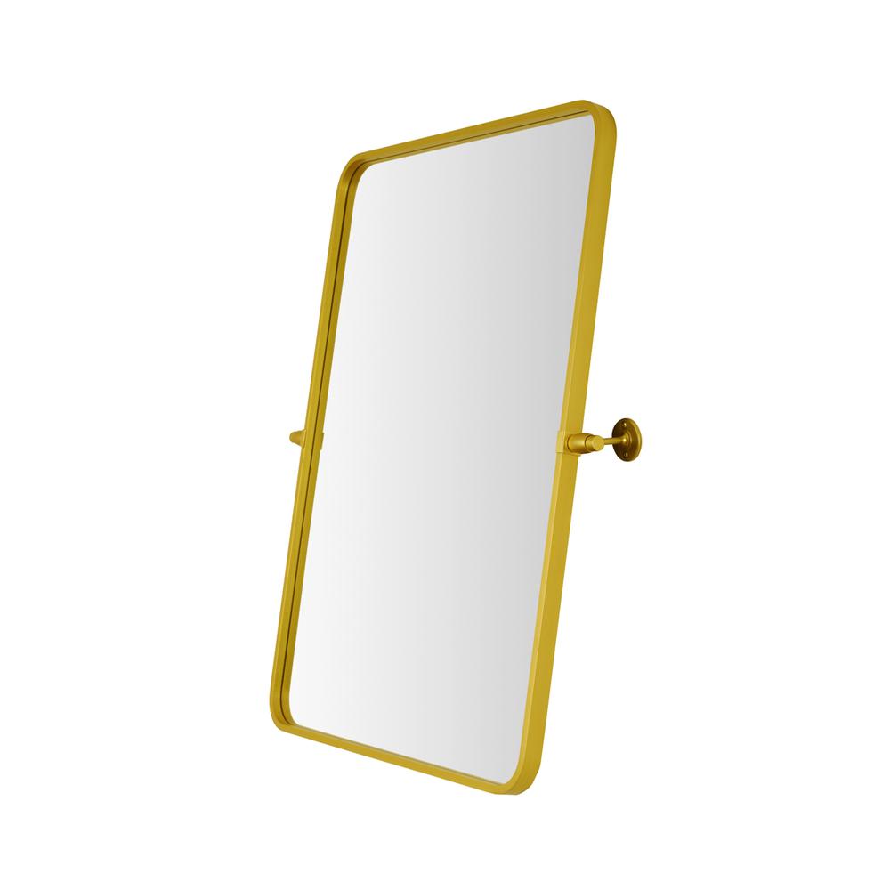 Soft Corner Pivot Mirror 24X32 Inch In Gold. Picture 8