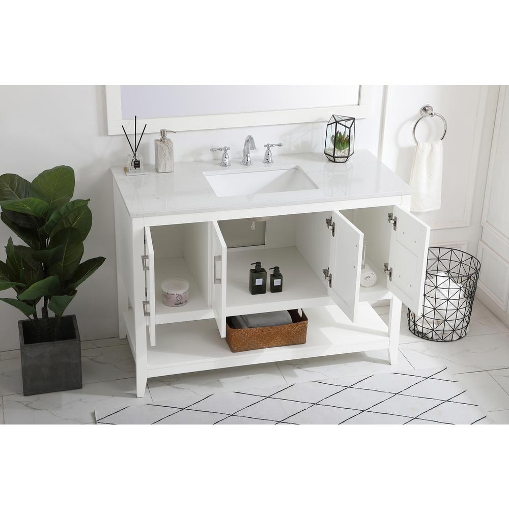 48 inch Single Bathroom Vanity in White. Picture 3
