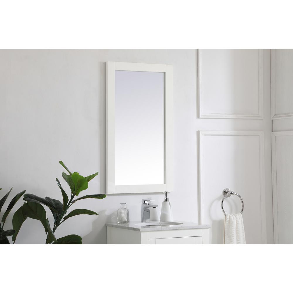 Aqua rectangle vanity mirror 18 inch in White. Picture 2