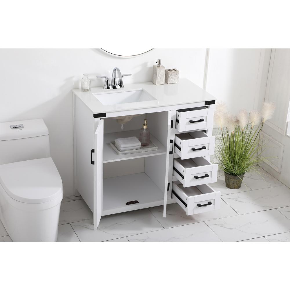 36 inch bathroom vanity in White. Picture 3