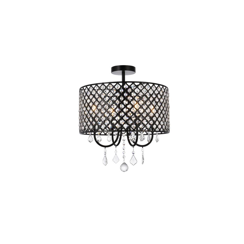 Elise 17 inch flush mount in black. Picture 1