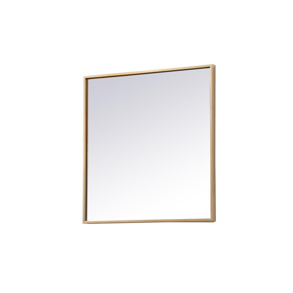 Metal Frame Square Mirror 24 inch in Brass. Picture 7