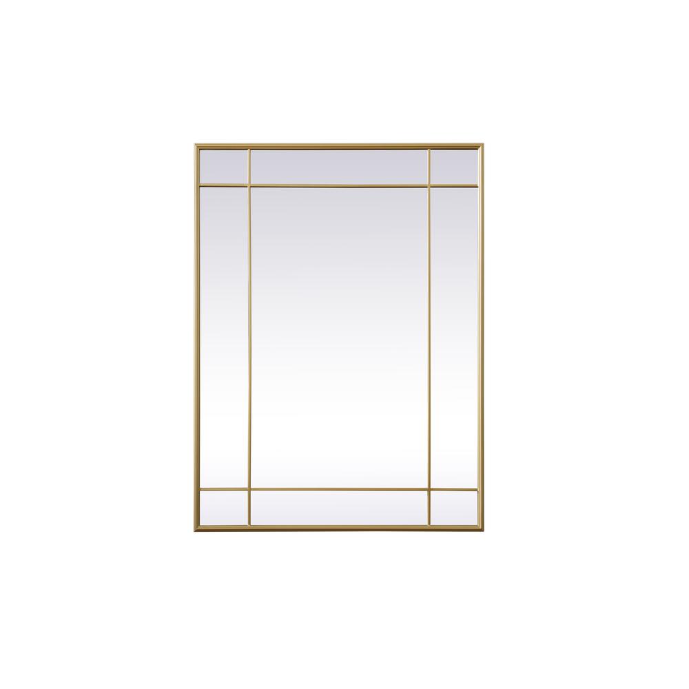 French Panel Wall Mirror 30x40 Inch In Brass. Picture 1