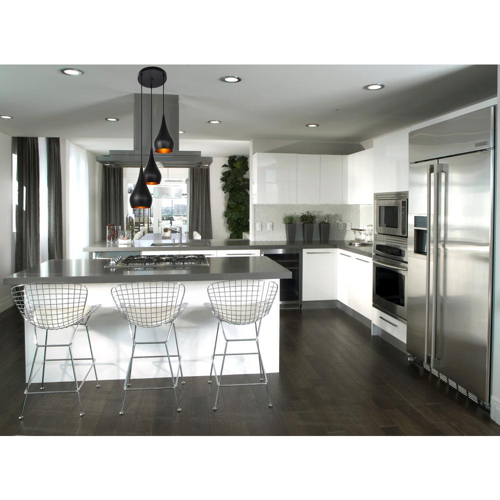 Nora Collection Pendant D14.5in H11.5in Lt:3 Black finish. Picture 7