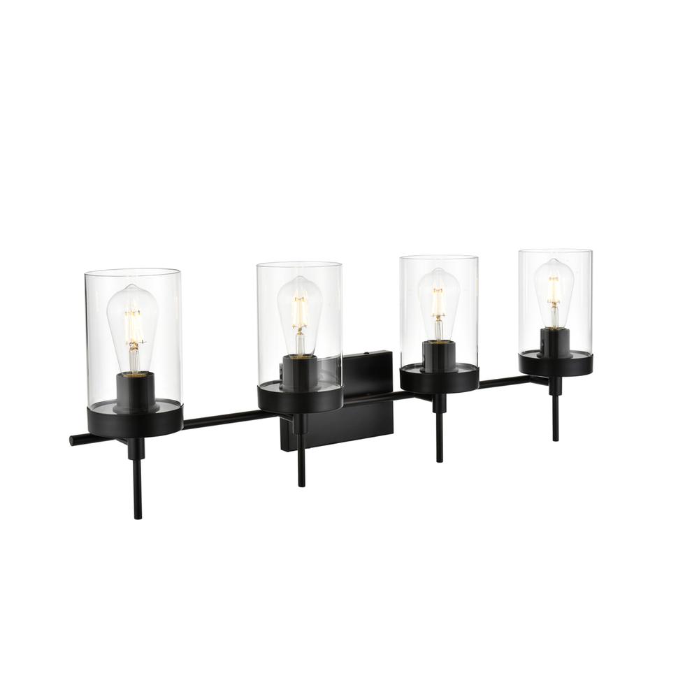 Benny 4 light Black and Clear Bath Sconce. Picture 3