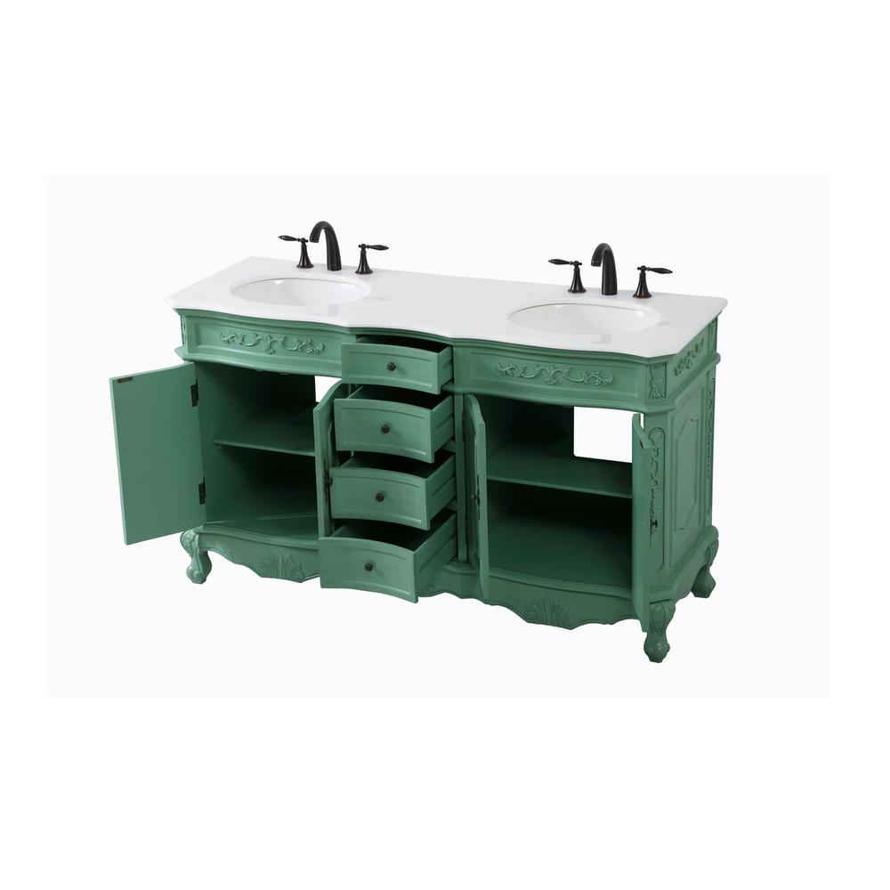 60 inch double Bathroom vanity in vintage mint. Picture 9