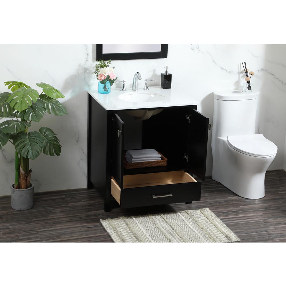 30 inch Single bathroom vanity in black. Picture 3